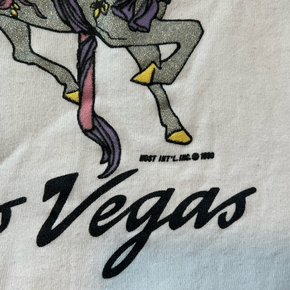 Vintage 1980s Las Vegas Tourism Carousel Unicorn 80s Sweatshirt - Picture 6 of 8